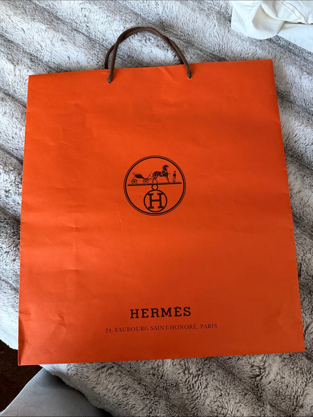 Authentic Hermes Orange Paper Shopping Bag